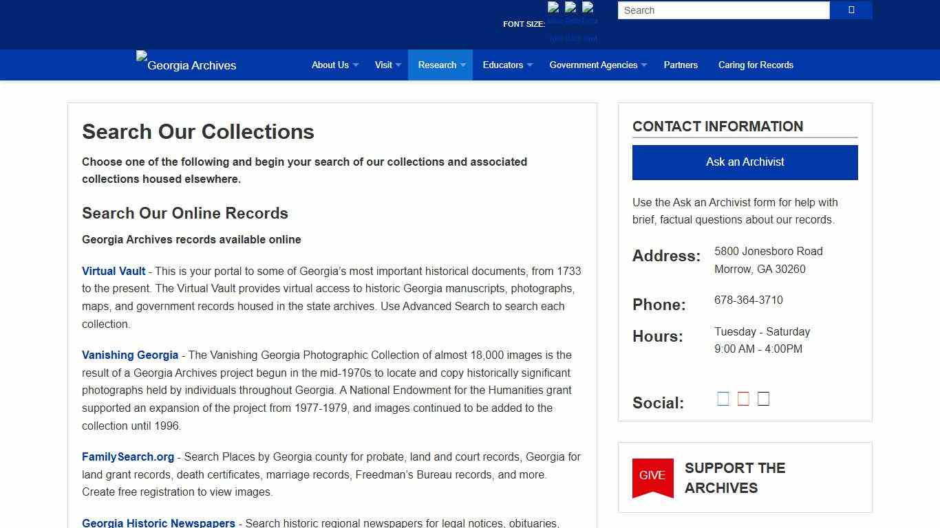 Research Georgia Archives